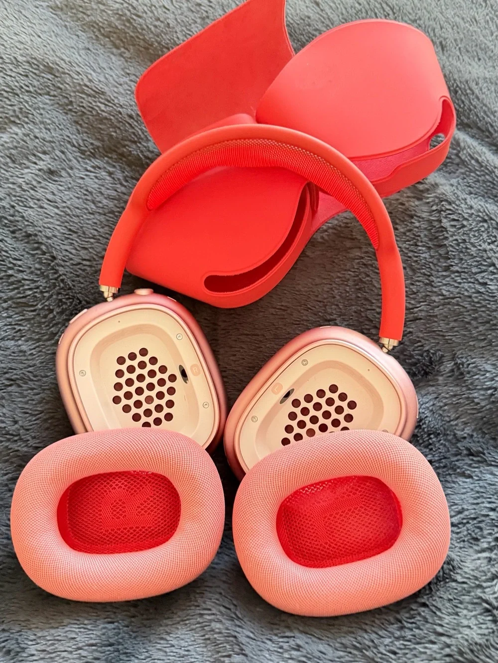 Apple Over-Ear Headphones Pink and Red